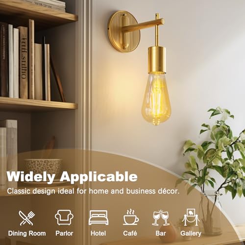DiCUNO Vintage Light Bulb E27 Edison Screw Bulb, 6W Equivalent to 60 Watt, Retro Amber Glass Lamp, 2200K Warm White, Non-dimmable, ES LED Filament Lamp Squirrel Cage, ST64, 600LM, 2 Packs - Image 2