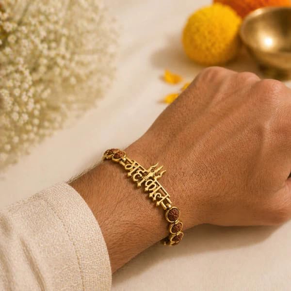Image of Natural Rudraksha Beaded Bracelet for Men & Women | Spiritual Prosperity & Positive Energy Accessory