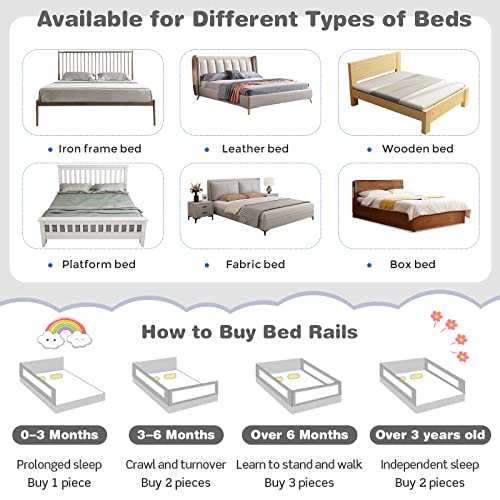 Image of BABY JOY Bed Rail for Toddlers, 69'' Extra Long, Height Adjustable & Foldable Baby Bed Rail Guard w /Storage Pocket & Double Safety Child Lock for Kids Twin Double Full Size Queen King Mattress (Gray)