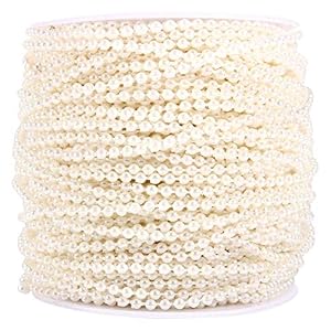 Cafopgrill 50M Roll 3mm Vislijn Parels String, Shinning Kralen Ketting Garland Decoratie Voor Bruiloften Verjaardag…