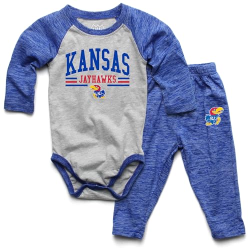 Image of Wes and Willy Baby College Sports Fan Long Sleeve One Piece and Pant Set