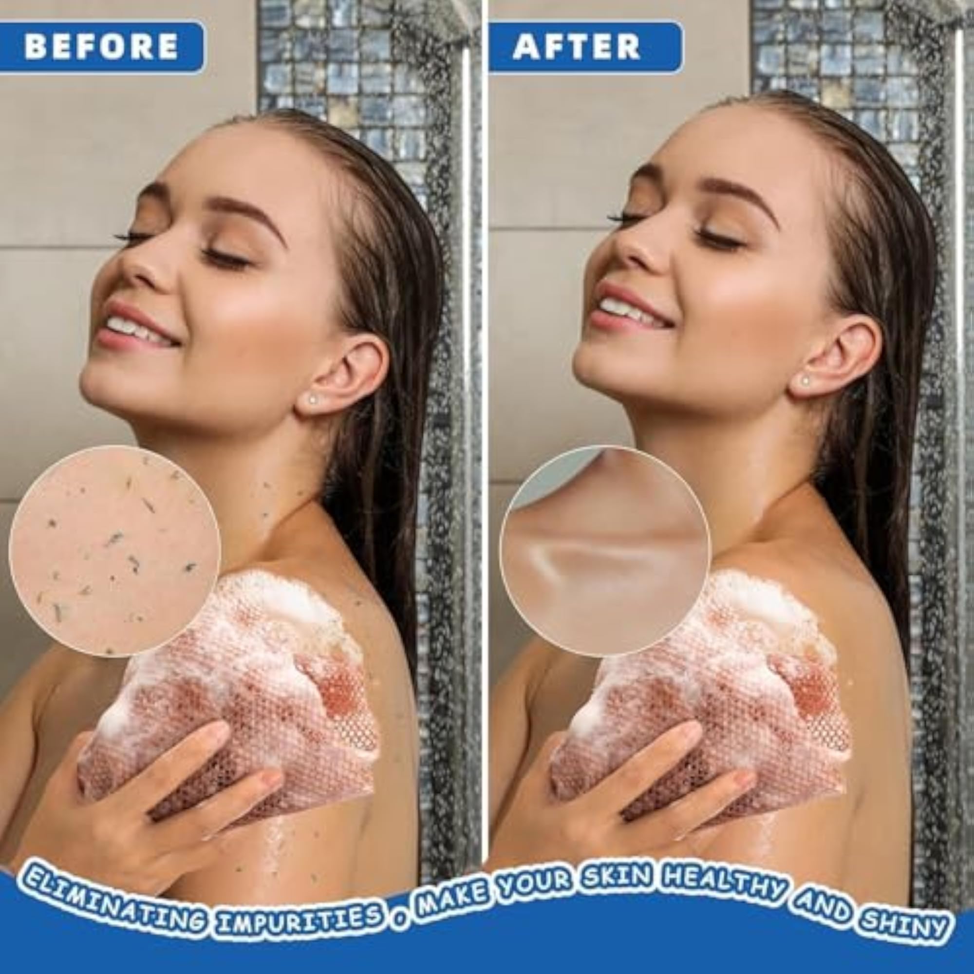 2 Pcs African Net Bath Sponge for Deep Cleaning