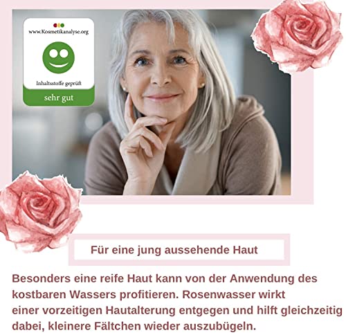 GRÜNE VALERIE® Rosenwasser Spray - XXL 300 ML - für eine reine Haut - Gesichtswasser ohne Alkohol - mit echten… - Image 6