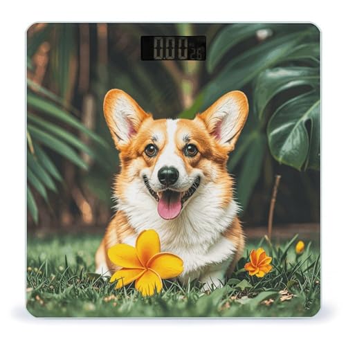 Báscula Digital de Baño con Diseño Tropical y Corgi miniatura 1