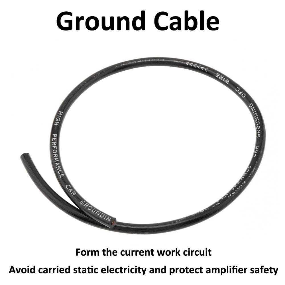Cuivre Kit de Câblage Amplificateur de Voiture 10 GA Gauge AWG Kit de Installation Amplificateur Subwoofer Audio Cablage RCA Câble d'alimentation AGU Fusible 1500W