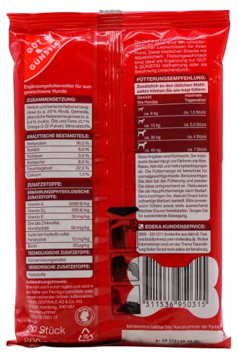 Gut & Günstig Lieblings Streifen Hundeleckerli mit Rind, 15er (15 x 200g)