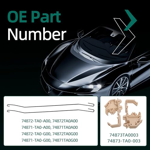Image of 2PCS Trunk Lid Torsion Spring Kit with 2 Spring Clips fit for Honda Accord 3.5L 2008-2010 2.4L 2010-2012, Driver & Passenger Side Trunk Opener Spring Replaces 74872TA0A00 74871TA0G00