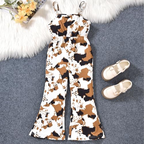 Image of HIHA Girls Sleeveless Jumpsuits Outfit Long Sleeve Twist Front Tops Romper Clothes Set Size 4-12