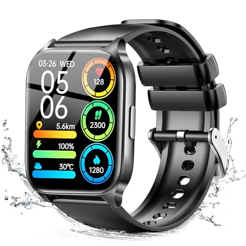 Kedali Smart Watch for Men Women, 1.85″ Full Touch Screen watches Answer/Make Call, 110+ Sports Modes, Heart Rate Sleep Monitor, Step Counter, IP68 Waterproof Fitness Tracker for IOS Andriod – Black