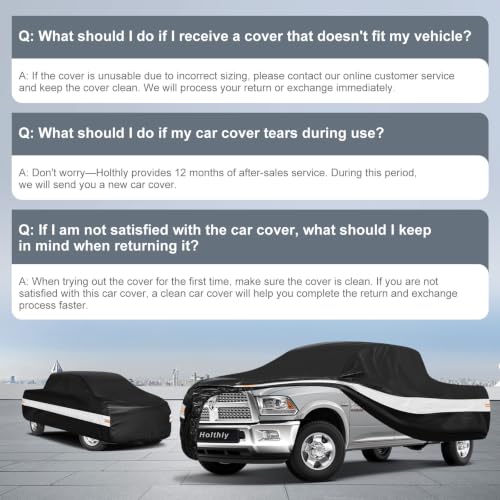 Image of 10 Layers Truck Cover Waterproof All Weather Custom Fit for Ford /Ram /Chevrolet Regular Cab Short Bed, Outdoor Full Exterior Pickup Car Cover for Automobiles Sun Rain Snow Ice Protection. Black