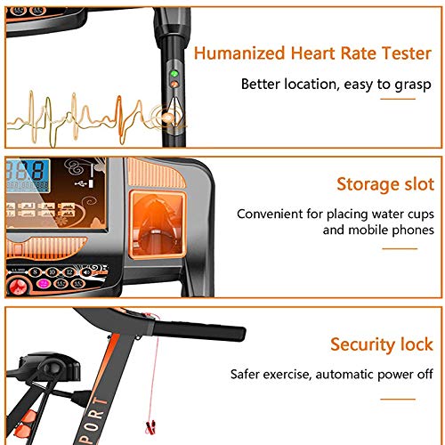 Home Treadmill Folding Motorised Treadmill Weight Loss Electric Treadmill, Foldable Home Small Multi-Functional Ultra-Quiet Fitness Equipment Walking - Afbeelding 7