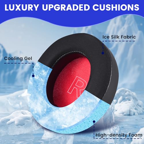 Repuestos de Almohadillas de Gel Refrescante para Anker Soundcore Life Q10, Q10BT, Life 2 Neo, Almohadillas de Tela de Hielo y Espuma de Alta Densidad (Gel Refrescante - Negro) miniatura 3