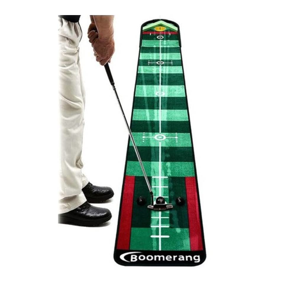 TULGIGS Boomerang Auto Return Indoor Putting Practice Mat,Portable Mat with Auto Ball Return Function – Mini Golf Practice Training Aid, Game and Gift for Home, Office, Outdoor Use Made in Korea