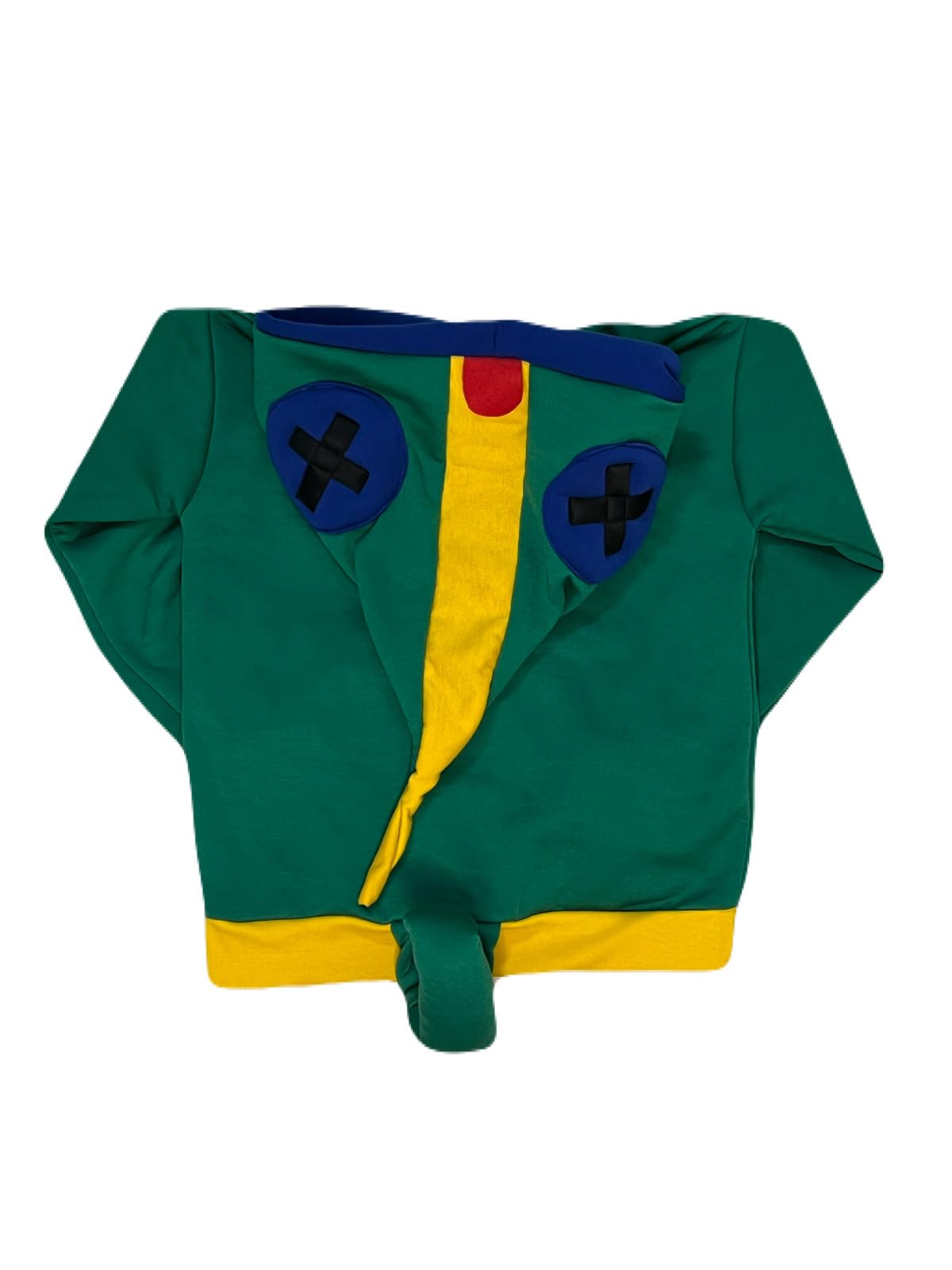 Sudadera con Capucha de Diseño Animal, Estilo León, Verde y Azul, Bolsillo Canguro,