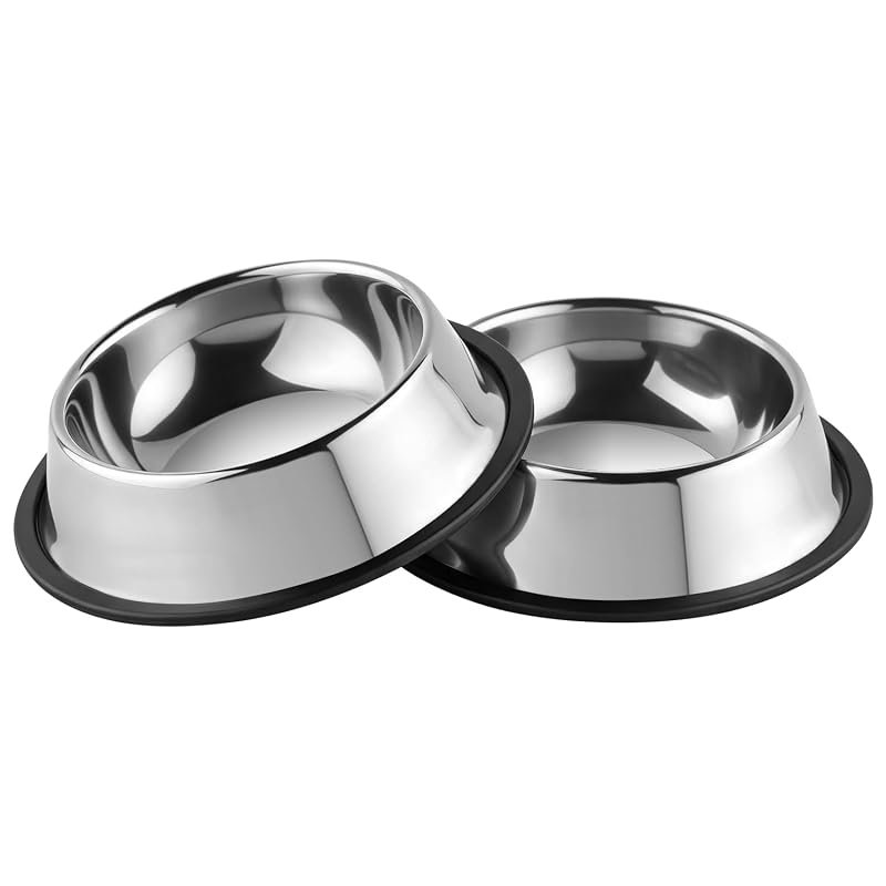 Potes para Gatos em Aço Inoxidável Antiderrapantes Fri4Free 7 oz, Pacote com 2