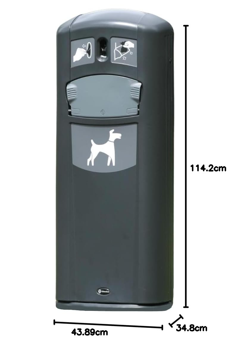 apelera para residuos caninos Retriever City™ (Gris) – Cubo de basura para perros 35 l con Dispensador de Bolsas – Papelera Higiénica para Mascotas.