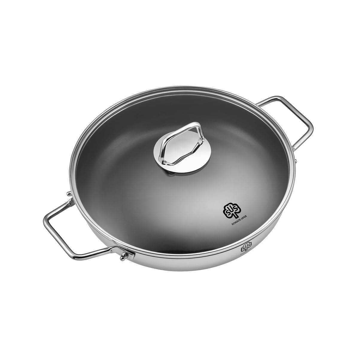Schulte-Ufer 64056-965-28 Schmorpfanne Wega beschichtet, 28 cm, Edelstahl, Silber