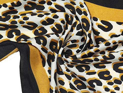 Allegra K Retro Animal Print Leopard Rhombus Rhombic Neck Scarf Neckerchief for Women4