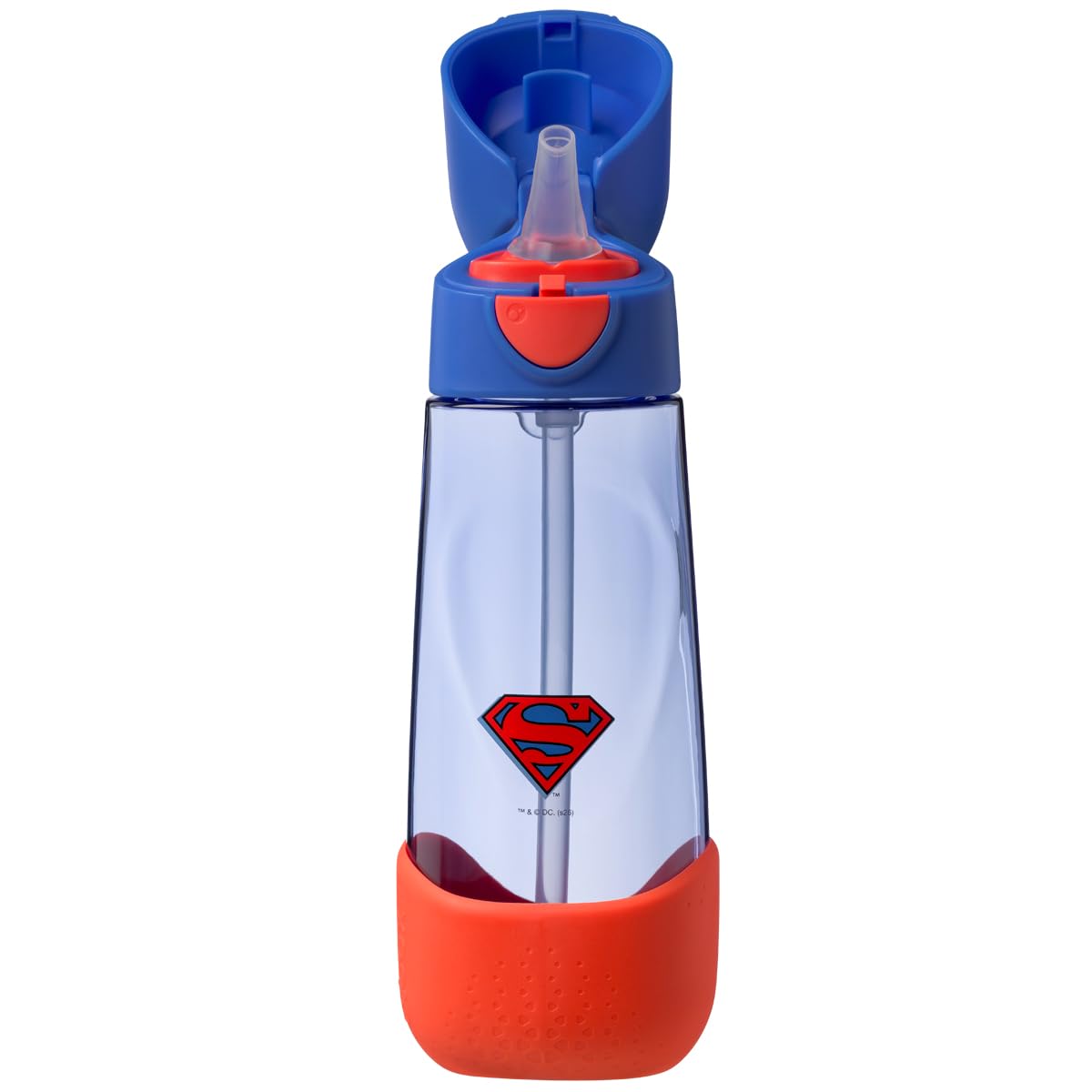 b.box Superman Tritan Drink & Water Bottle | Easy Grip Bottle and Leakproof Lid | Cool Modern Child Friendly Design, Best for After Sippy Cup | 600ml