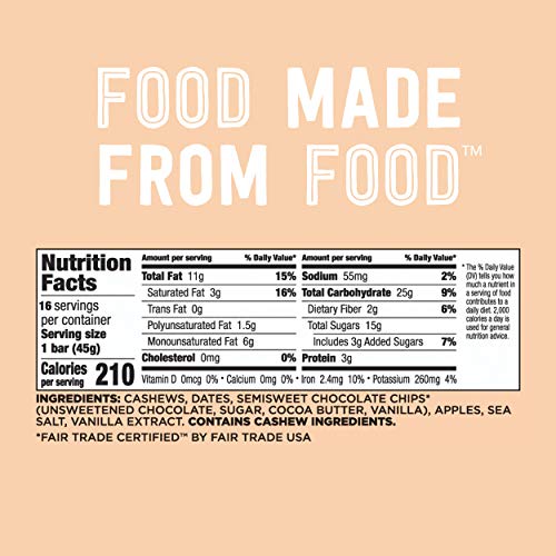 Larabar Gluten Free Bar, Chocolate Chip Cookie Dough, 1.6 Oz Bar, Whole Food Gluten Free Bars, Dairy Free Snacks, 16 Count #TOP1