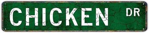 Panneau en étain avec inscription « Chicken Expert, Chicken Poultry Farm », panneau de rue vintage rustique rétro 10,2 x 40,6 cm