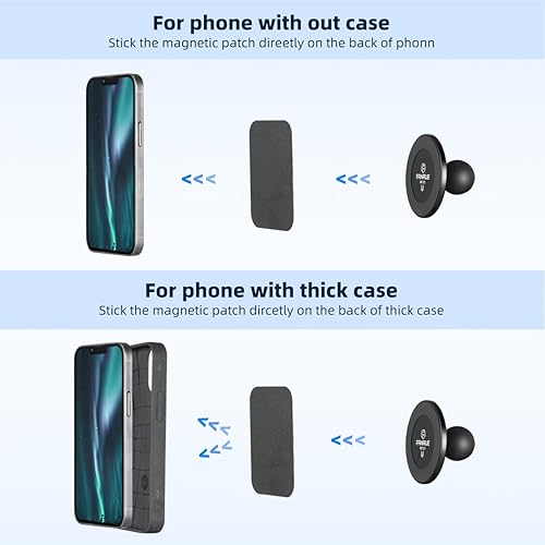 Miniatura 5 de FANAUE SC-03T9 - Soporte magnético para automóvil compatible con cabezal de bola de tamaño B, soporte magnético para teléfono de automóvil se puede