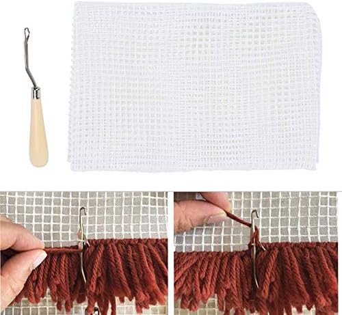 50x50cm Blank Rug Hooking Mesh Canvas DIY Rug Canvas Carpet Making Fabric Canvas Rug Knitting Sheets for Embroidery Crafts(50x50cm)