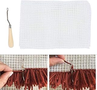 50x50cm Blank Rug Hooking Mesh Canvas DIY Rug Canvas Carpet Making Fabric Canvas Rug Knitting Sheets for Embroidery Crafts(50x50cm)