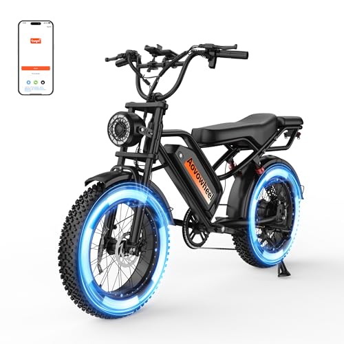 Aovowheel Electric Bike for Adults 20" Fat Tire Electric Dirt