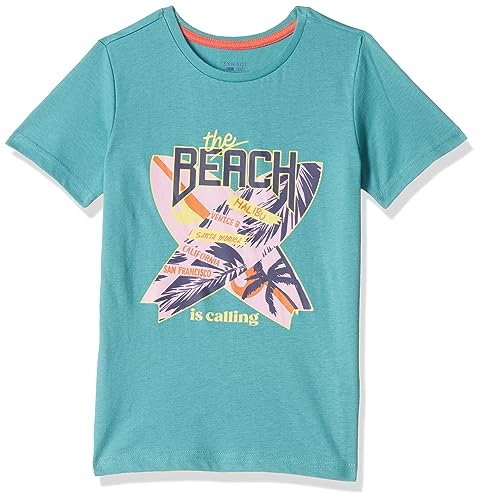 Image of Amazon Brand - Symbol Graphic Regular Fit Boys 100% Cotton Printed Half Sleeves T-Shirt | Age 2-16 Years