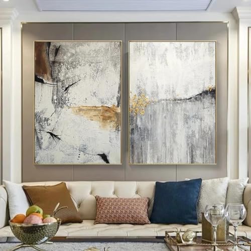Toile en marbre gris abstraite pour habiller un grand mur vide de salon contemporain