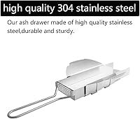 Vista 3 de Cajón de cenizas deslizante mejorado para accesorios Big Green Egg Herramienta de limpieza de cenizas, piezas de repuesto de huevos verdes, acero