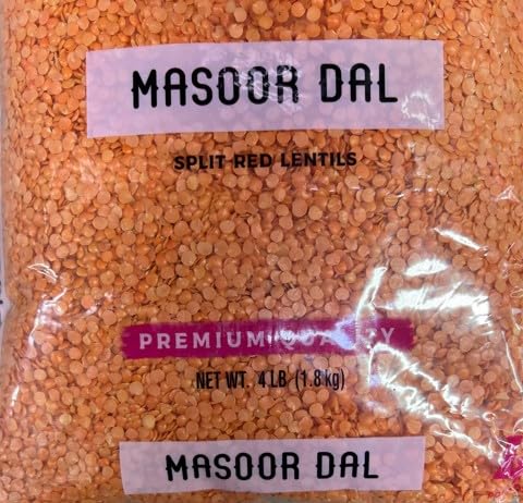 Premium Quality Dal Variety Pack, Split Pigeon Peas, Split Chickpeas, Split Red Lentils, Split Matpe Beans, 4 lbs Each