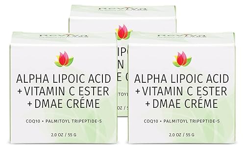 Reviva Labs DMAE Crema con ácido alfa lipoico, éster de vitamina C - DMAE Lift and Firm Cream para cuello y cara - Crema reafirmante e hidratante