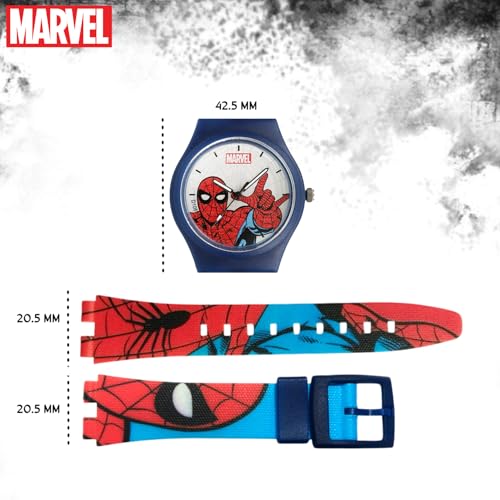 Image of Marvel Spider Man Kids Analog Wrist Watch for Boys | Soft Silicone Strap | Lightweight Comfortable Watch for Children | Adjustable Buckle Casual Daily Wear Watch for Kids