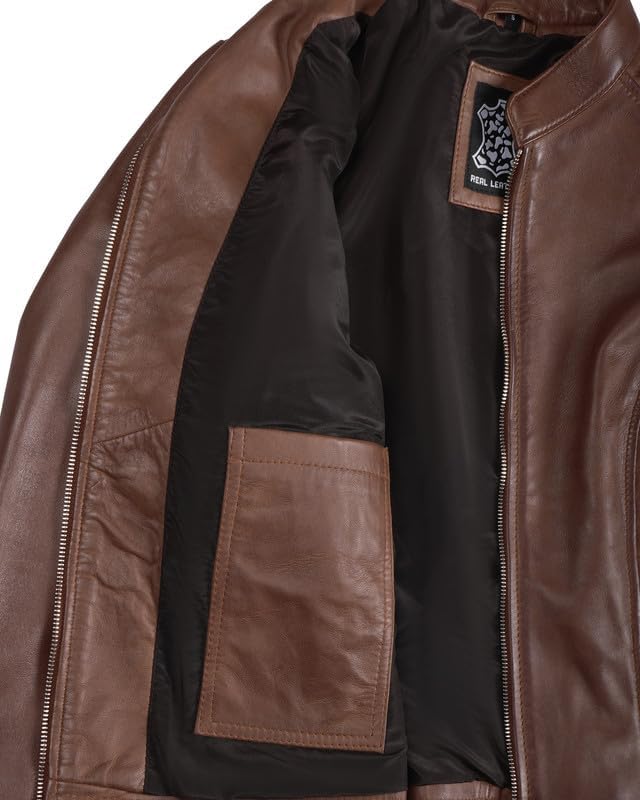 Decrum Leather Jacket Women - Casual Real Lambskin Womens Leather Jacket - Image 2