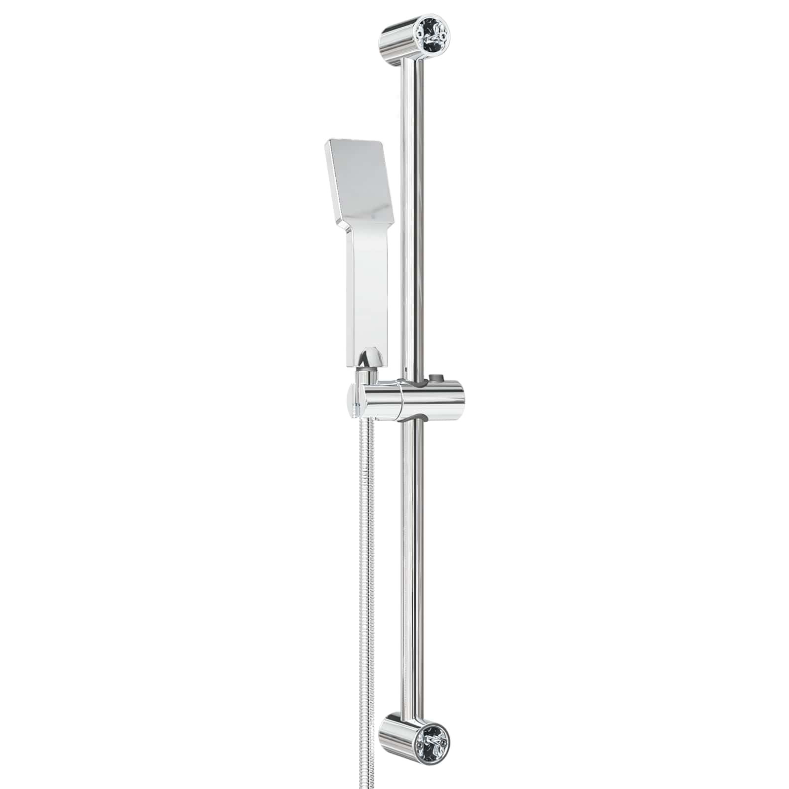 Mangloder Juego de sistema de ducha cromado de acero inoxidable de 70 cm, montaje en pared, alta presión, ahorro de agua, ajustable, soporte para alcachofa de ducha para baño