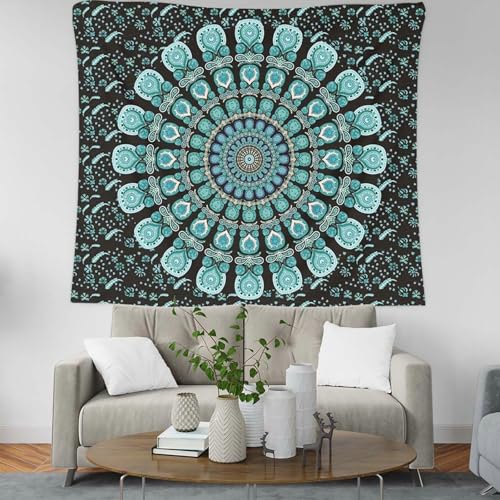 Toile murale paysage vert noir fleur Wycian, tapisserie salon 150x150cm