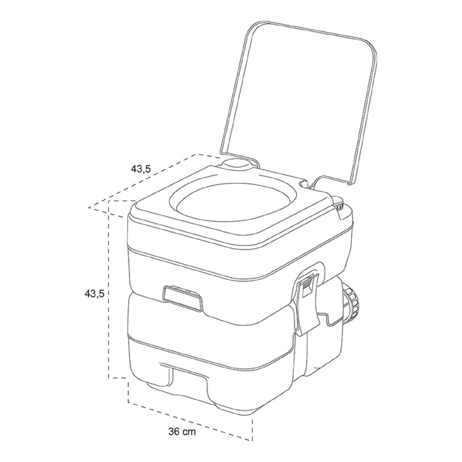 Campingtoilette 20L Reisetoilette Chemietoilette WC tragbar Mobil mobiles H 42cm