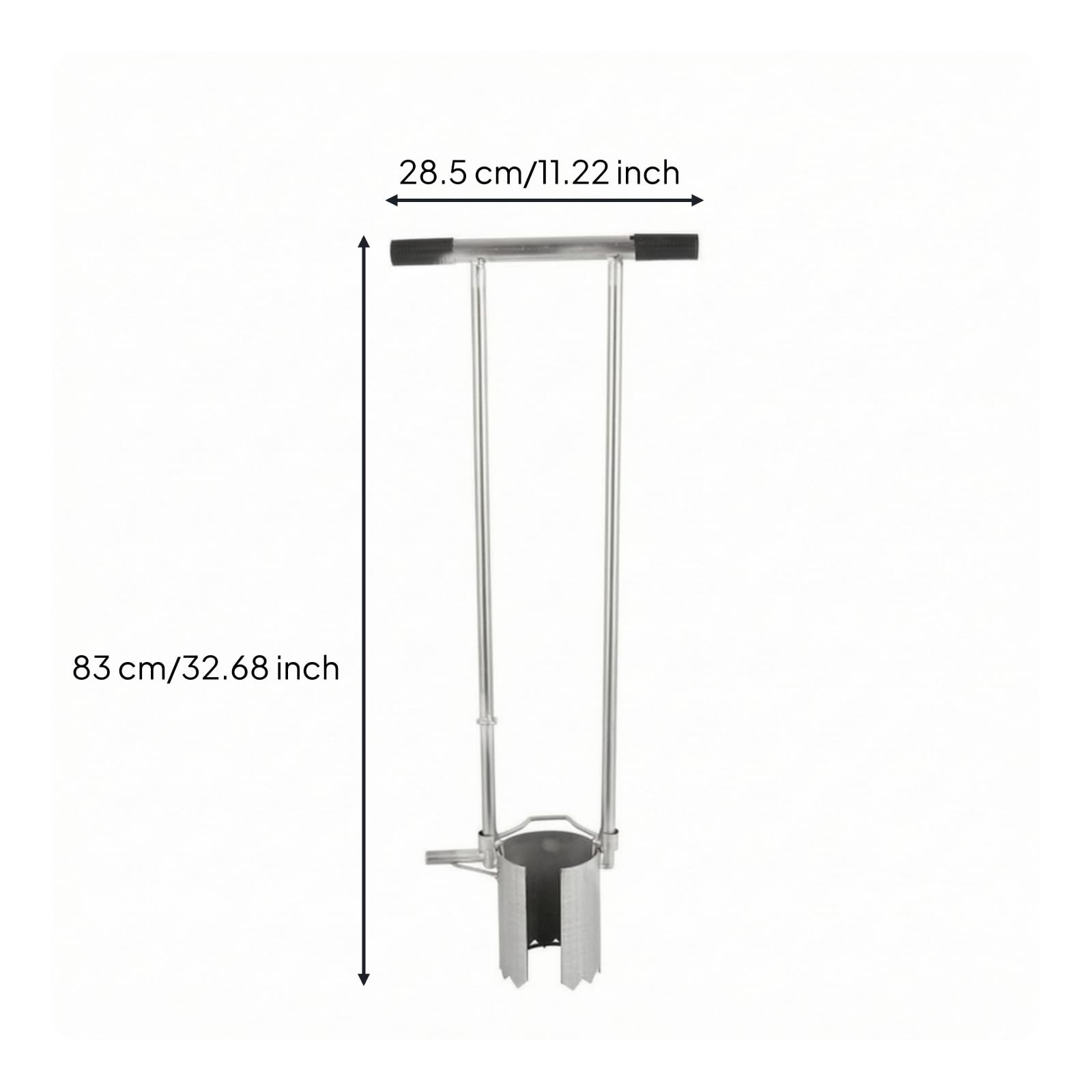 predolo Trapiantatore con Manici Manuale Trapiantatore a Bulbi Zincato Piantabulbi in Metallo per Giardinieri, 12 Cm