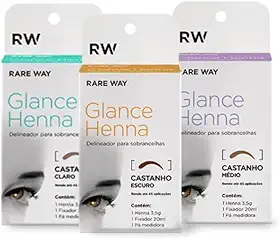 RARE WAY KIT HENNA DELINEADOR INDIANA SOBRANCELHAS GLANCE 3 UN