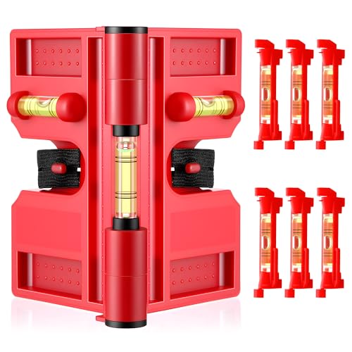 Enhon Adjustable Magnetic Post Level with 6 Hanging String Line Levels