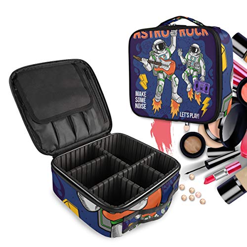 Sac cosmétique astronautes imprimé pour organiser le maquillage des femmes en voyage