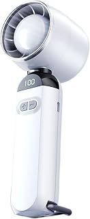 Ventilador portátil sin aspas, ventilador personal sin aspas, soplador recargable de 100 velocidades, dispositivo de refrigeración silencioso para climas cálidos, camping, playa, gimnasio, dormitorio