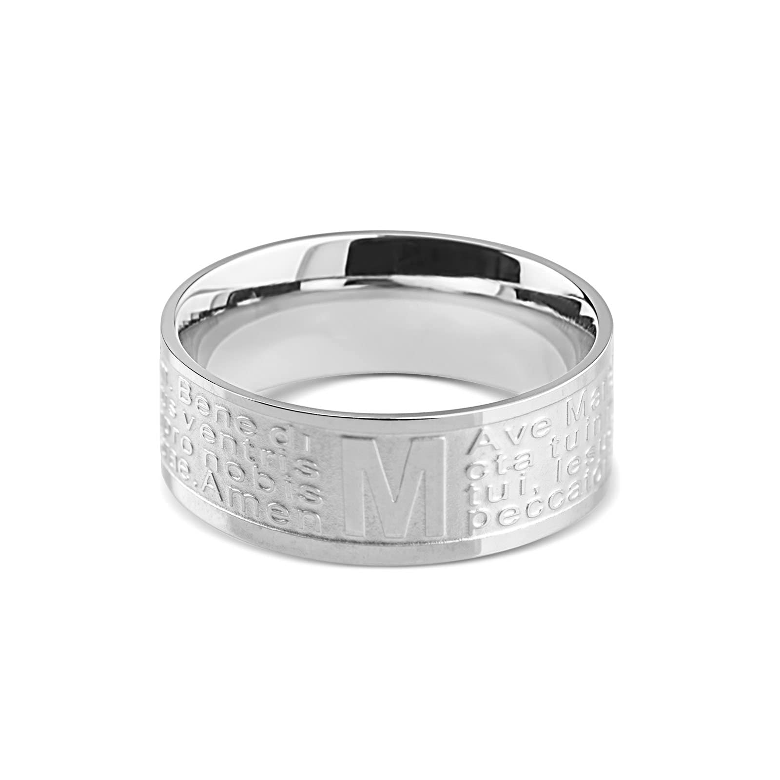 Anello Ave Maria Donna Uomo Acciaio 316L -