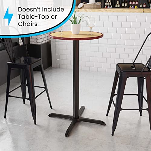 Flash Furniture Beverly 30'' X 30'' Restaurant Table X-Base With 3'' Dia. Bar Height Column #TOP3