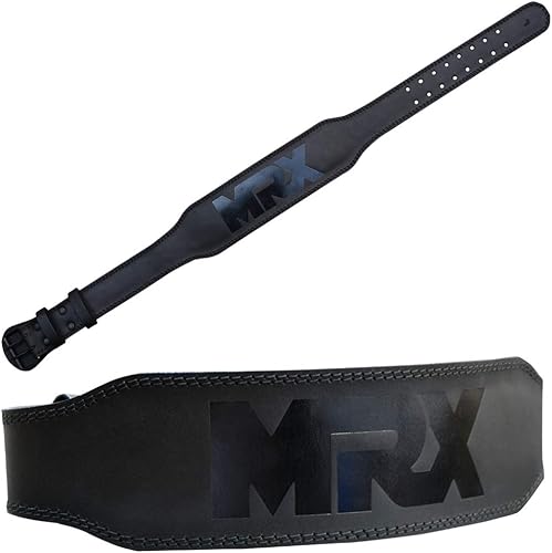 Miniatura 4 de MRX - Cinturón de levantamiento de pesas de cuero auténtico, 4 pulgadas de ancho, 0.315 in de grosor, acolchado lumbar de espalda, cinturón de