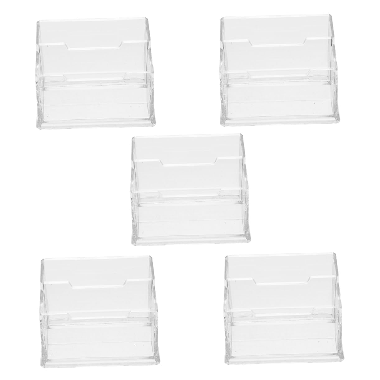 Hemobllo 5pezzi Supporto per Biglietti da Visita Trasparente in Plastica Porta Biglietti da Visita da Scrivania Organizer per Tavolo da Ufficio Espositore