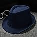 Unisex Solid Classic Fashion Designer Wide Brim Roll Up Fedora Hats Jazz Hat Bowler Hats Panama Hat Gentleman Breathable Lightweight Outdoor Travel Low Profile Navy One Size