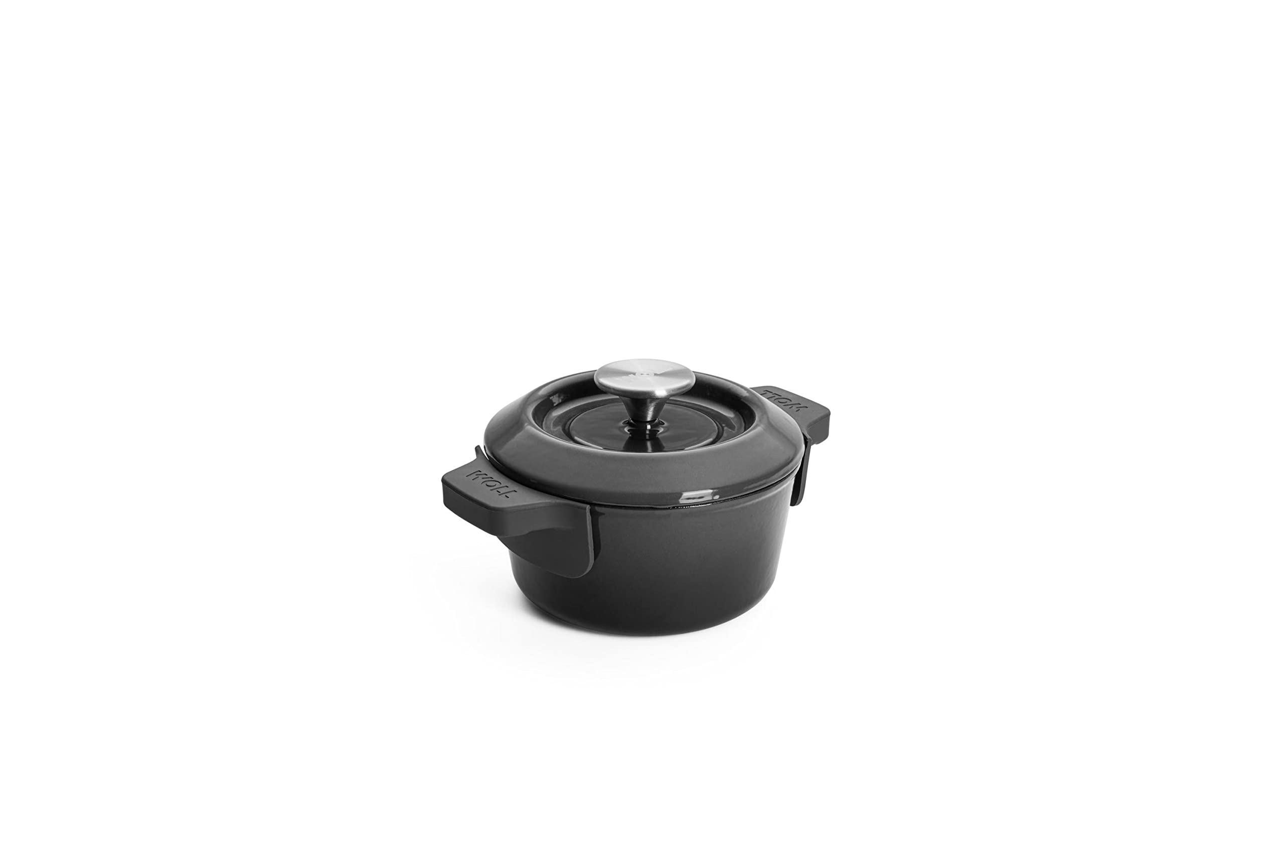 Woll Iron Pentolino In Ghisa 16 Cm Con Coperchio E Manici In Silicone – 1,3 Litri, Adatto A Tutti I Piani Cottura, Forno Fino A 300°C, Colorato - 2